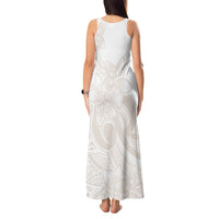 Polynesian Tribal Plumeria Lotu Tamaiti Tank Maxi Dress Pastel Nude LT9 - Polynesian Pride