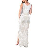 Polynesian Tribal Plumeria Lotu Tamaiti Tank Maxi Dress Pastel Nude LT9 - Polynesian Pride