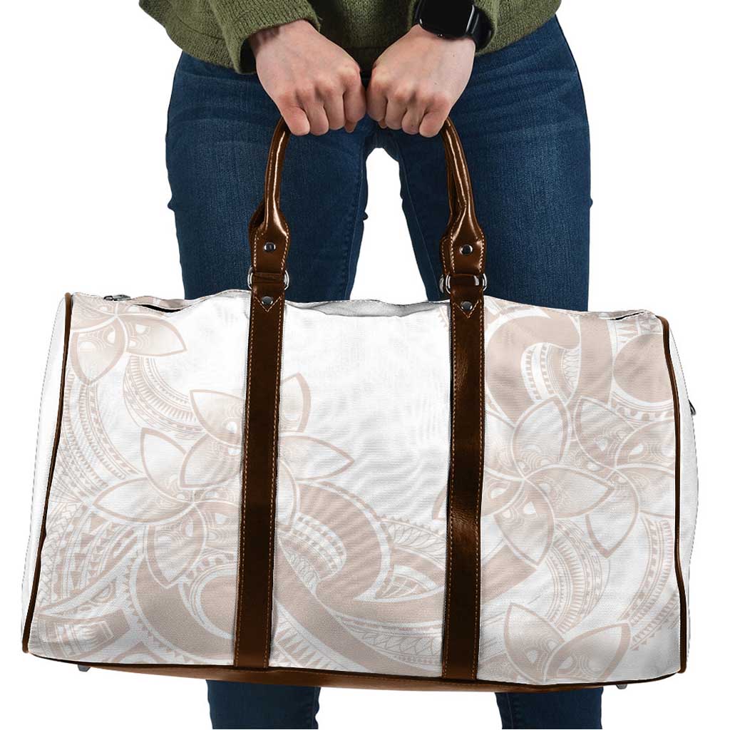 Polynesian Tribal Plumeria Lotu Tamaiti Travel Bag Pastel Nude LT9 Nude - Polynesian Pride