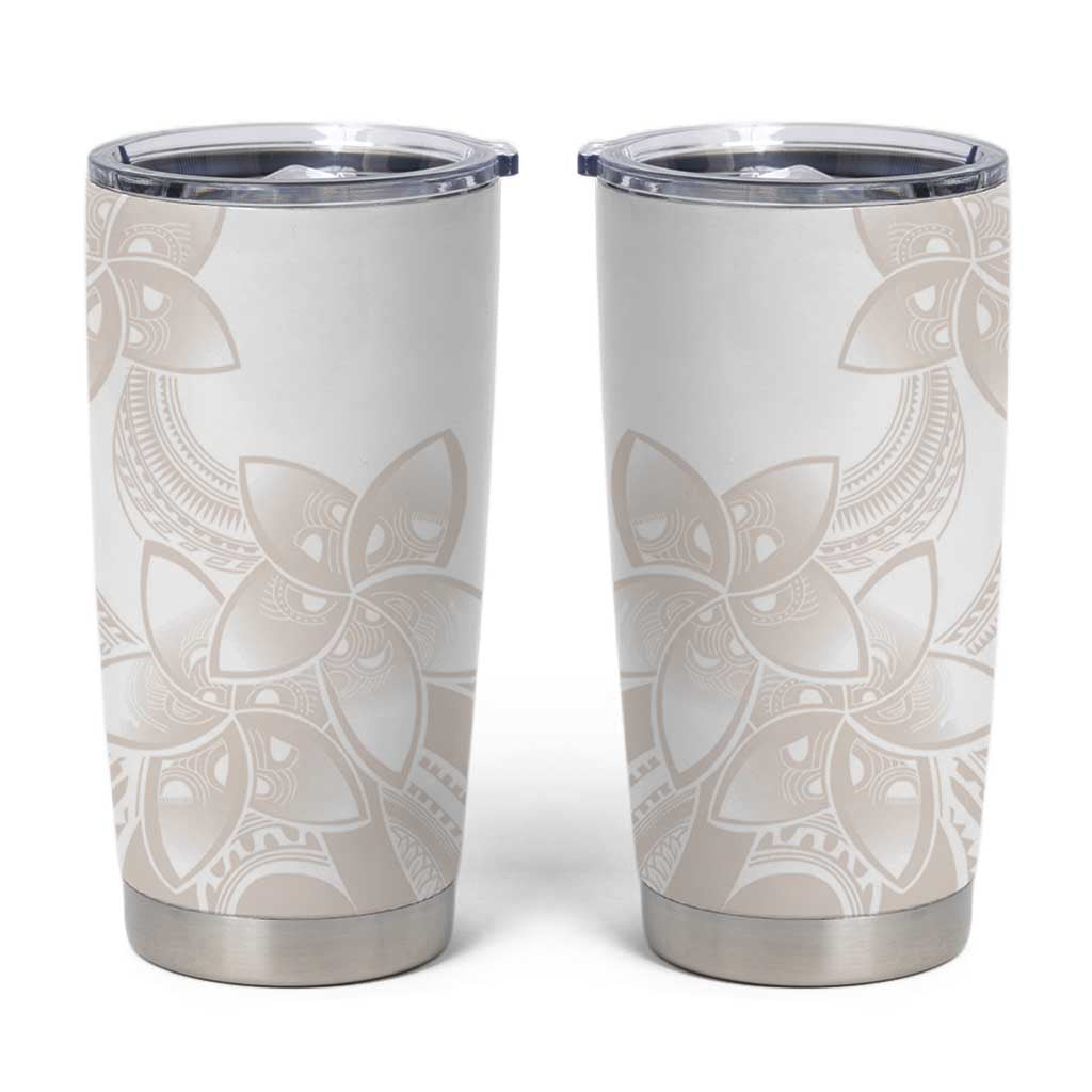 Polynesian Tribal Plumeria Lotu Tamaiti Tumbler Cup Pastel Nude LT9 Nude - Polynesian Pride