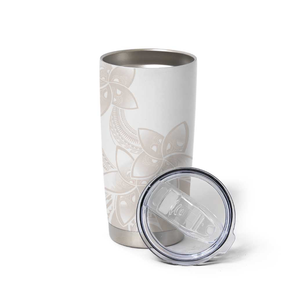 Polynesian Tribal Plumeria Lotu Tamaiti Tumbler Cup Pastel Nude LT9 - Polynesian Pride