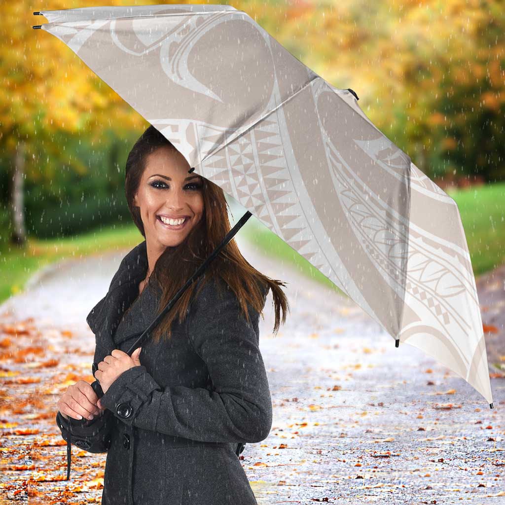 Polynesian Tribal Plumeria Lotu Tamaiti Umbrella Pastel Nude - Polynesian Pride