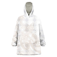 Polynesian Tribal Plumeria Lotu Tamaiti Wearable Blanket Hoodie Pastel Nude LT9 One Size Nude - Polynesian Pride