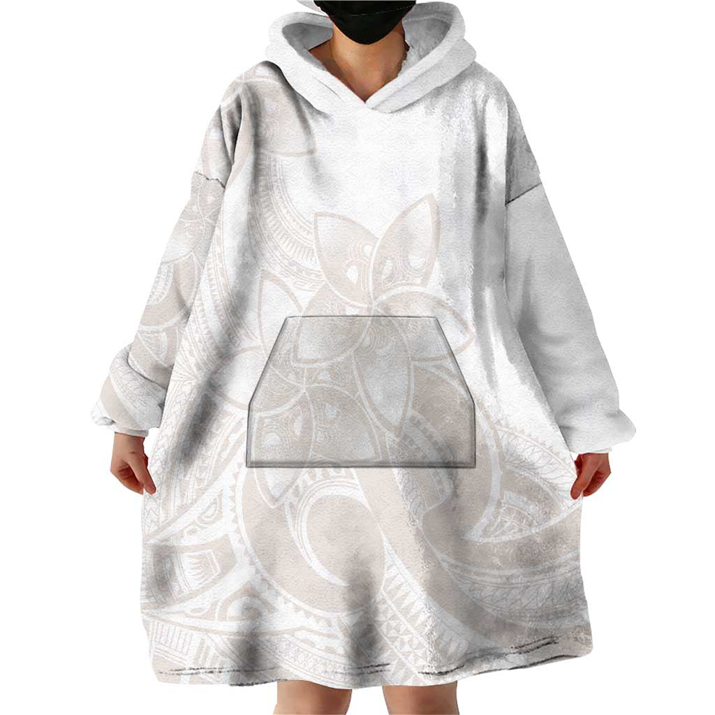 Polynesian Tribal Plumeria Lotu Tamaiti Wearable Blanket Hoodie Pastel Nude LT9 - Polynesian Pride