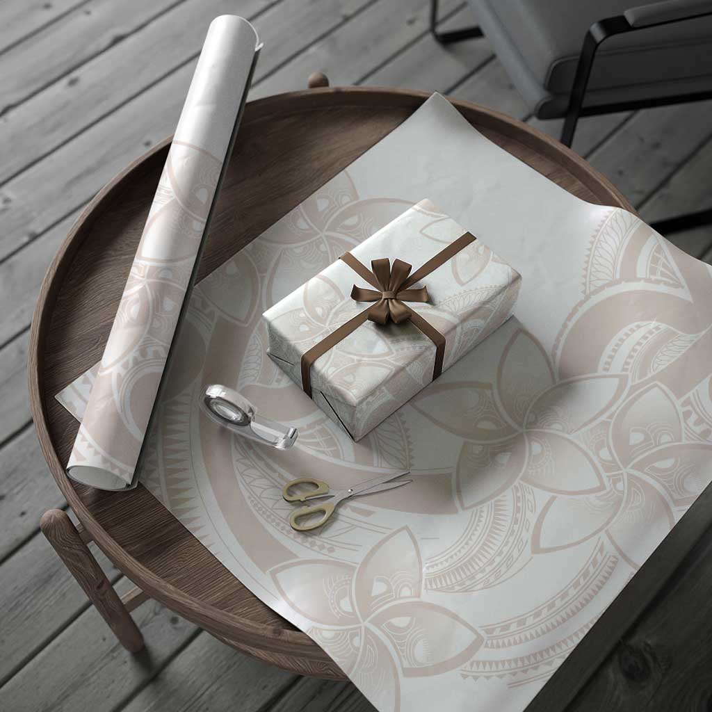 Polynesian Tribal Plumeria Lotu Tamaiti Wrapping Paper Pastel Nude - Polynesian Pride