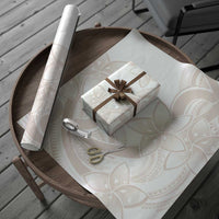 Polynesian Tribal Plumeria Lotu Tamaiti Wrapping Paper Pastel Nude - Polynesian Pride