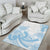 Polynesian Tribal Plumeria Lotu Tamaiti Area Rug Pastel Sky Blue - Polynesian Pride