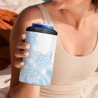 Polynesian Tribal Plumeria Lotu Tamaiti 4 in 1 Can Cooler Tumbler Pastel Sky Blue LT9 - Polynesian Pride