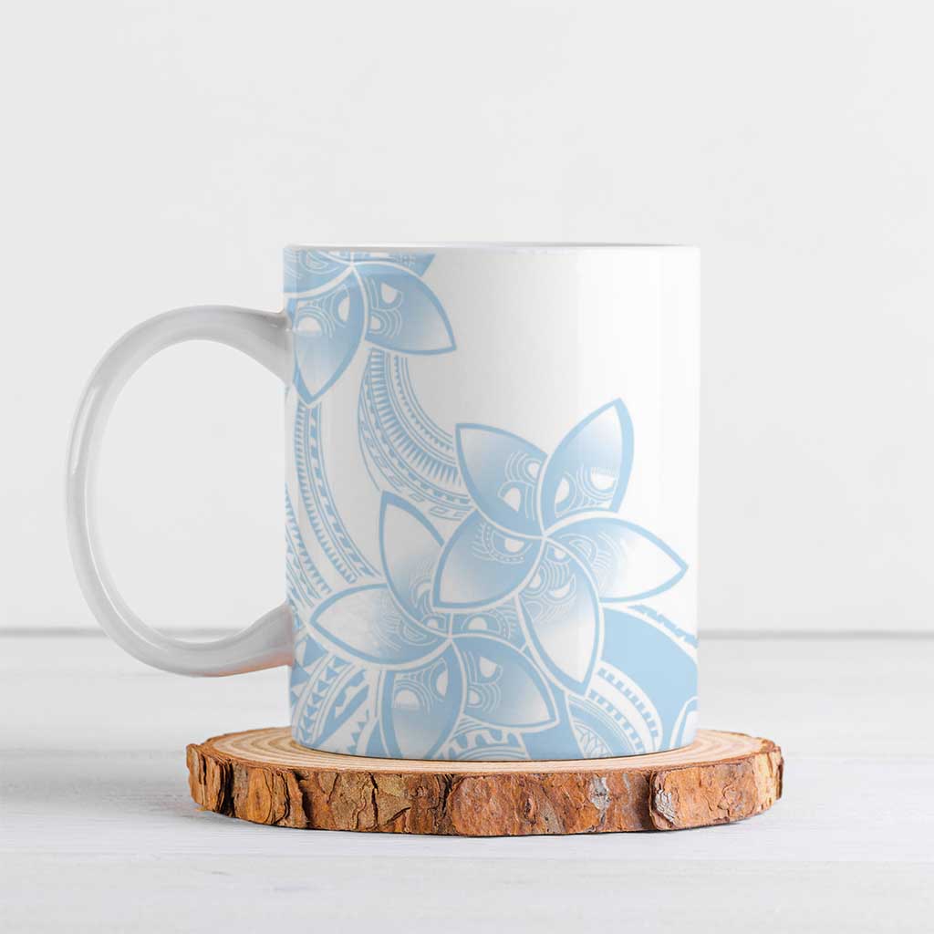 Polynesian Tribal Plumeria Lotu Tamaiti Ceramic Mug Pastel Sky Blue LT9 Blue - Polynesian Pride