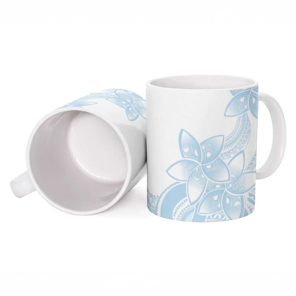 Polynesian Tribal Plumeria Lotu Tamaiti Ceramic Mug Pastel Sky Blue LT9 - Polynesian Pride