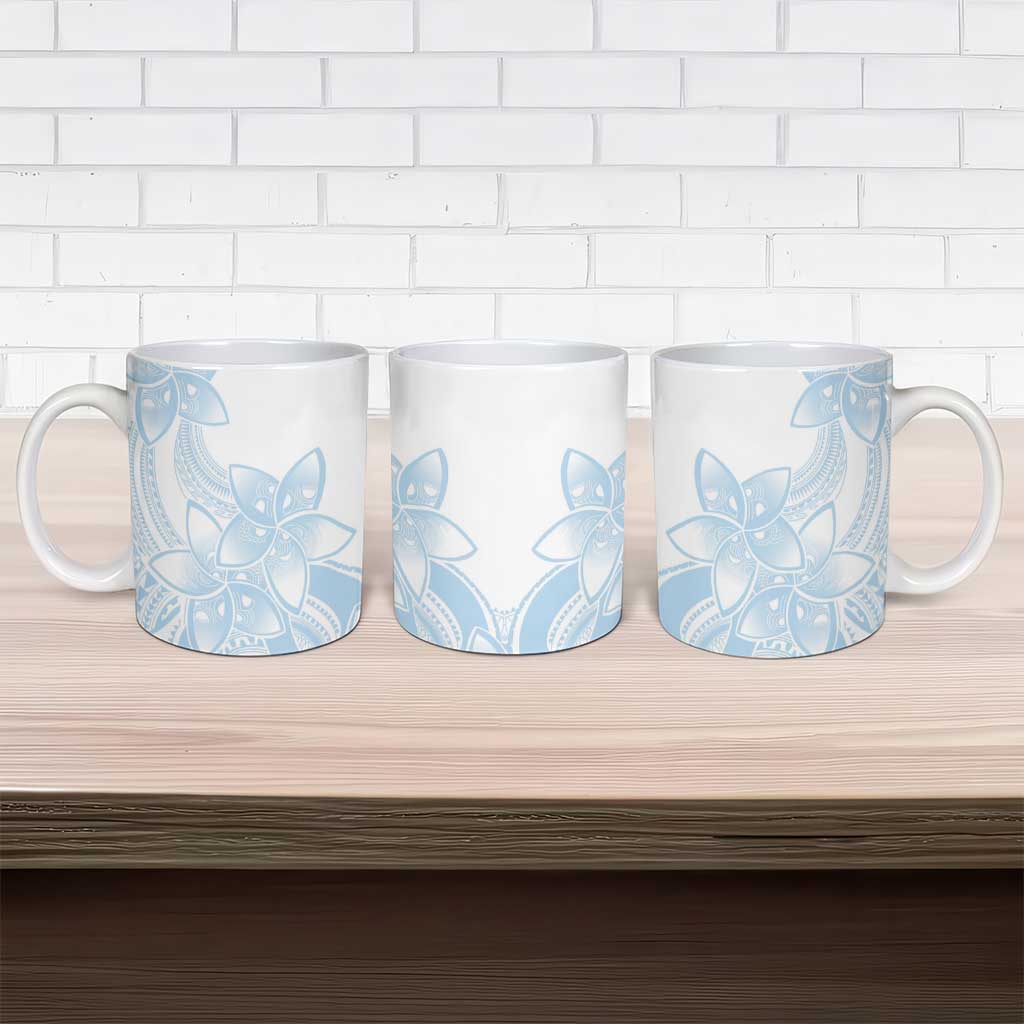 Polynesian Tribal Plumeria Lotu Tamaiti Ceramic Mug Pastel Sky Blue LT9 - Polynesian Pride