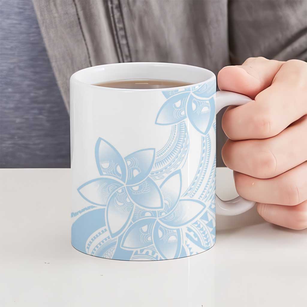 Polynesian Tribal Plumeria Lotu Tamaiti Ceramic Mug Pastel Sky Blue LT9 - Polynesian Pride