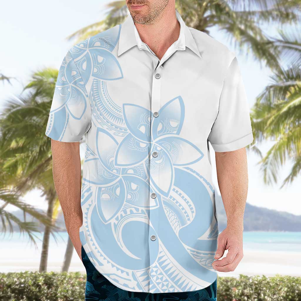 Polynesian Tribal Plumeria Lotu Tamaiti Hawaiian Shirt Pastel Sky Blue LT9 - Polynesian Pride