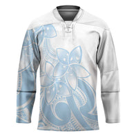 Polynesian Tribal Plumeria Lotu Tamaiti Hockey Jersey Pastel Sky Blue LT9 Unisex Blue - Polynesian Pride