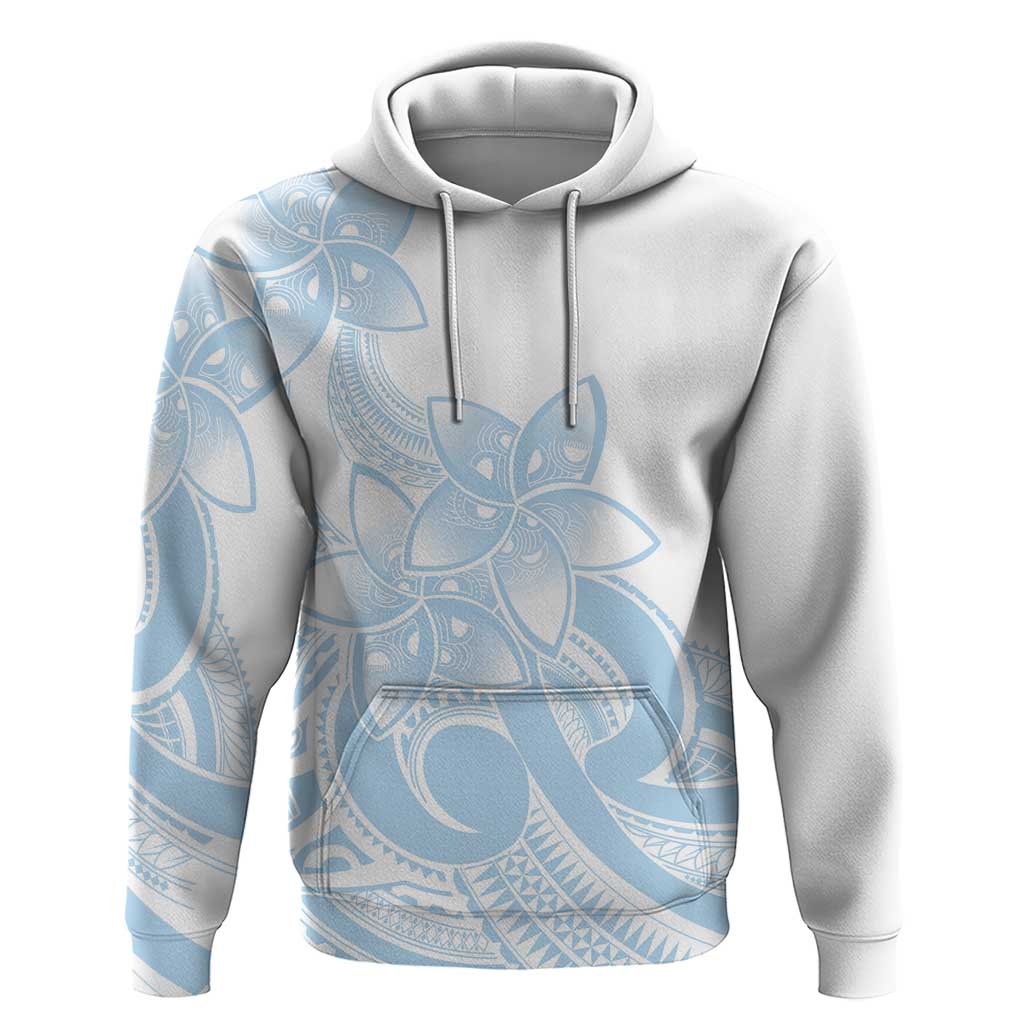 Polynesian Tribal Plumeria Lotu Tamaiti Hoodie Pastel Sky Blue LT9 Pullover Hoodie Blue - Polynesian Pride
