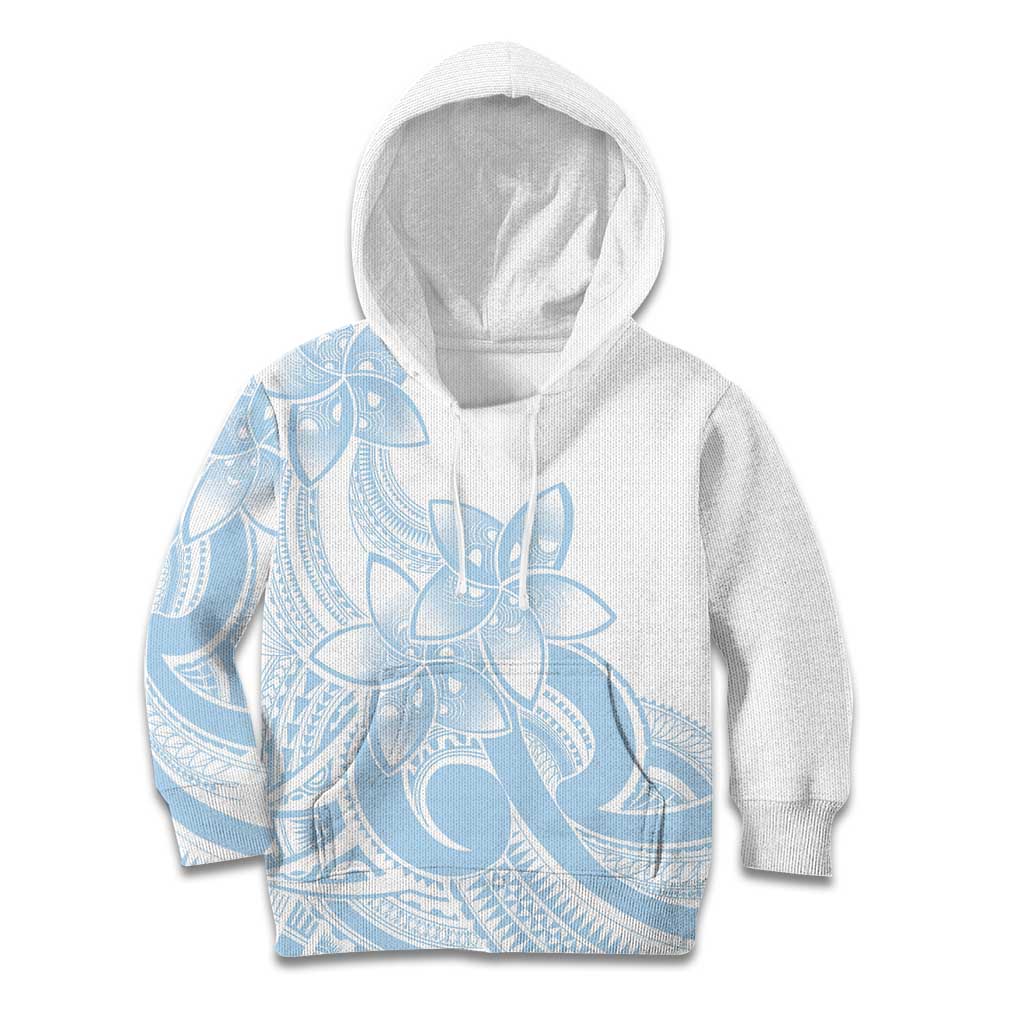 Polynesian Tribal Plumeria Lotu Tamaiti Kid Hoodie Pastel Sky Blue LT9 Hoodie Blue - Polynesian Pride