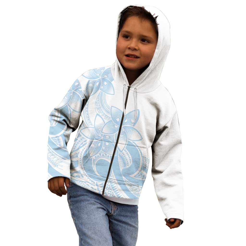Polynesian Tribal Plumeria Lotu Tamaiti Kid Hoodie Pastel Sky Blue LT9 - Polynesian Pride