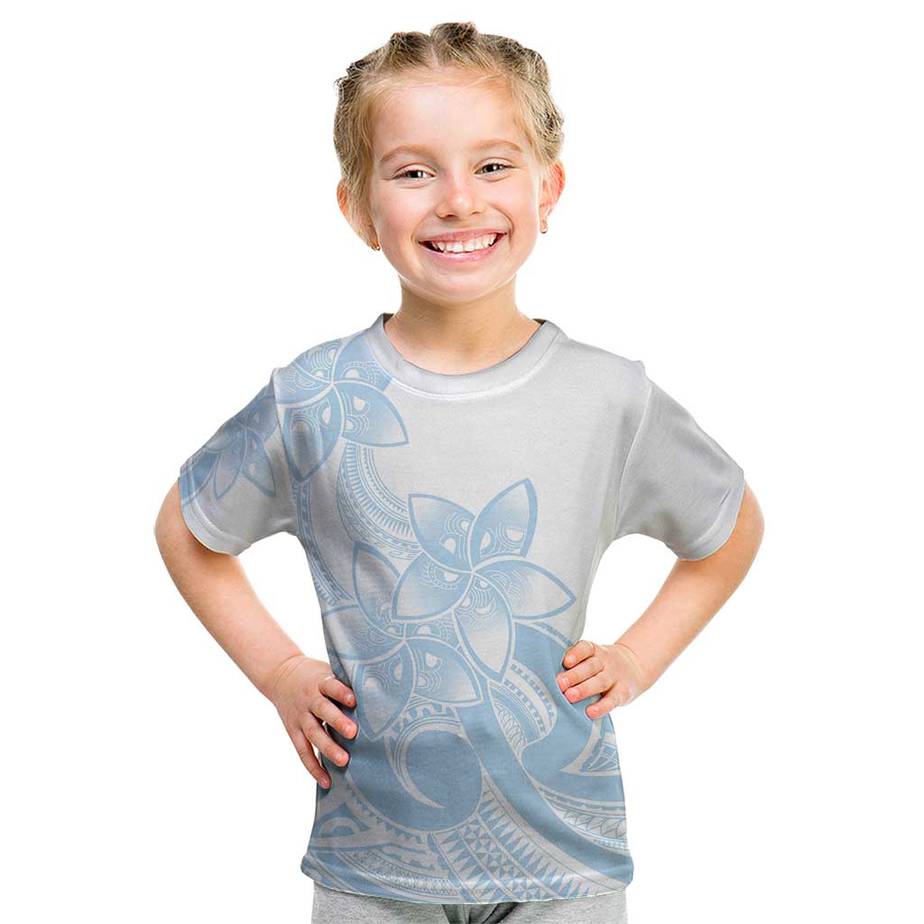 Polynesian Tribal Plumeria Lotu Tamaiti Kid T Shirt Pastel Sky Blue LT9 Blue - Polynesian Pride