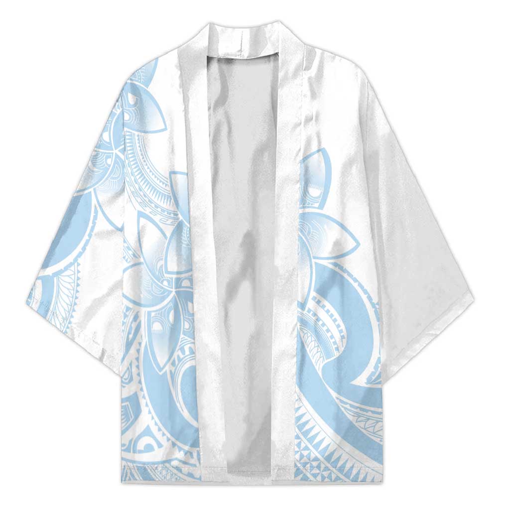Polynesian Tribal Plumeria Lotu Tamaiti Kimono Pastel Sky Blue LT9 Unisex Blue - Polynesian Pride
