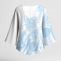 Polynesian Tribal Plumeria Lotu Tamaiti Kimono Sleeve Blouse Pastel Sky Blue LT9 - Polynesian Pride