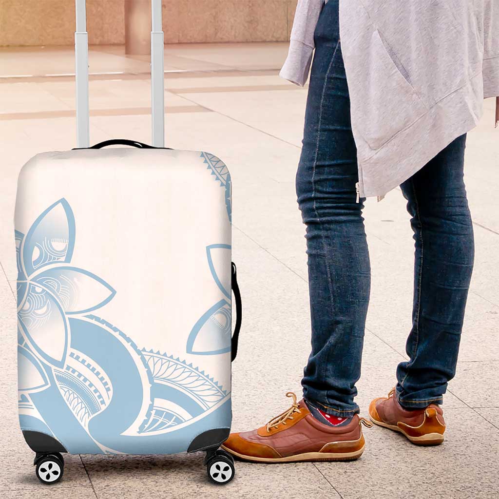 Polynesian Tribal Plumeria Lotu Tamaiti Luggage Cover Pastel Sky Blue LT9 Blue - Polynesian Pride