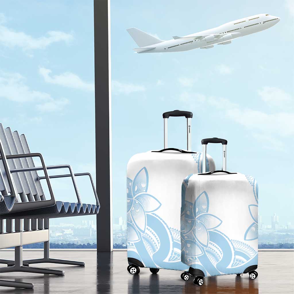 Polynesian Tribal Plumeria Lotu Tamaiti Luggage Cover Pastel Sky Blue LT9 - Polynesian Pride