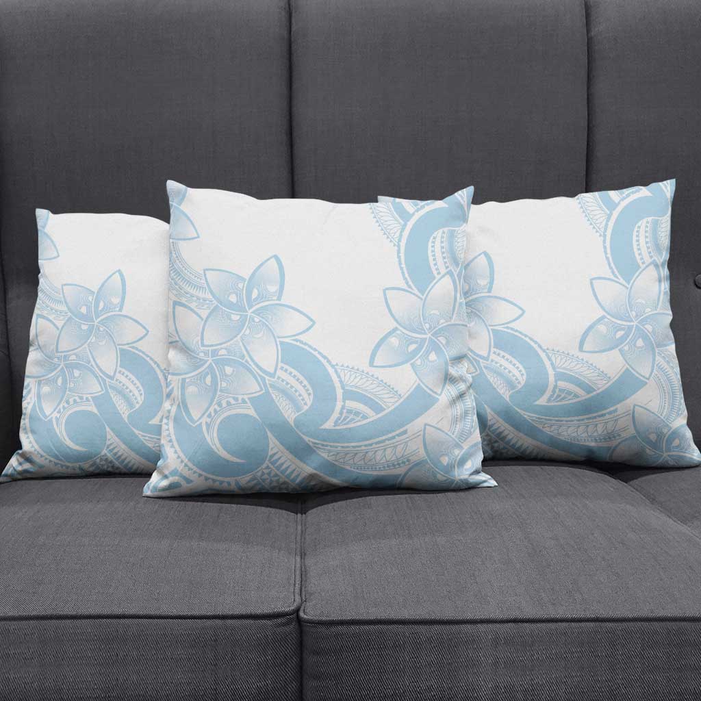 Polynesian Tribal Plumeria Lotu Tamaiti Pillow Cover Pastel Sky Blue - Polynesian Pride