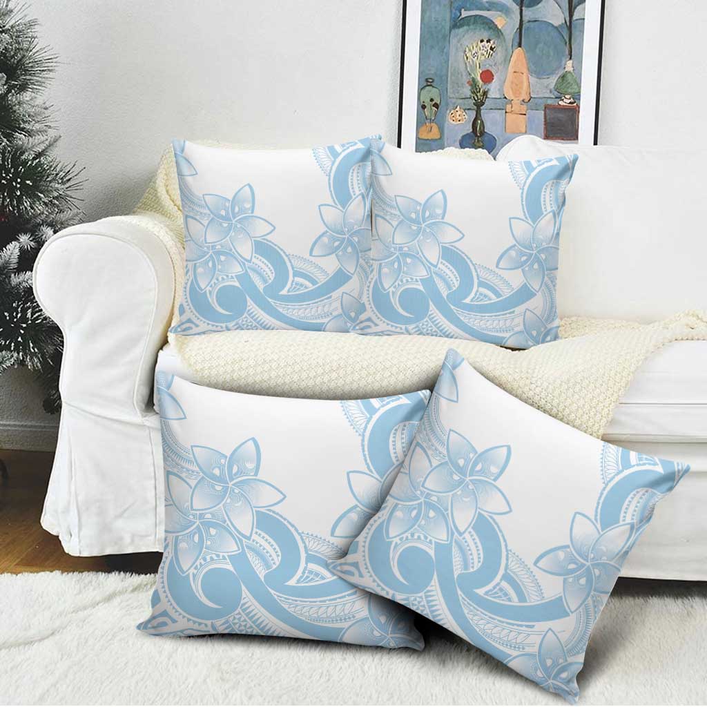 Polynesian Tribal Plumeria Lotu Tamaiti Pillow Cover Pastel Sky Blue - Polynesian Pride