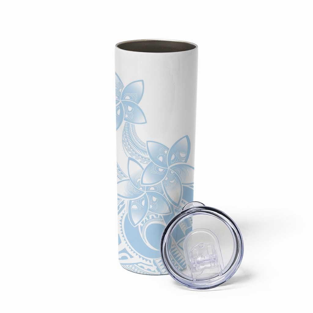 Polynesian Tribal Plumeria Lotu Tamaiti Skinny Tumbler Pastel Sky Blue LT9 - Polynesian Pride