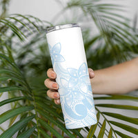 Polynesian Tribal Plumeria Lotu Tamaiti Skinny Tumbler Pastel Sky Blue LT9 - Polynesian Pride