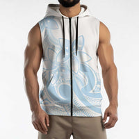 Polynesian Tribal Plumeria Lotu Tamaiti Sleeveless Zip Hoodie Pastel Sky Blue LT9 - Polynesian Pride