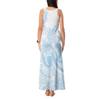 Polynesian Tribal Plumeria Lotu Tamaiti Tank Maxi Dress Pastel Sky Blue LT9 - Polynesian Pride
