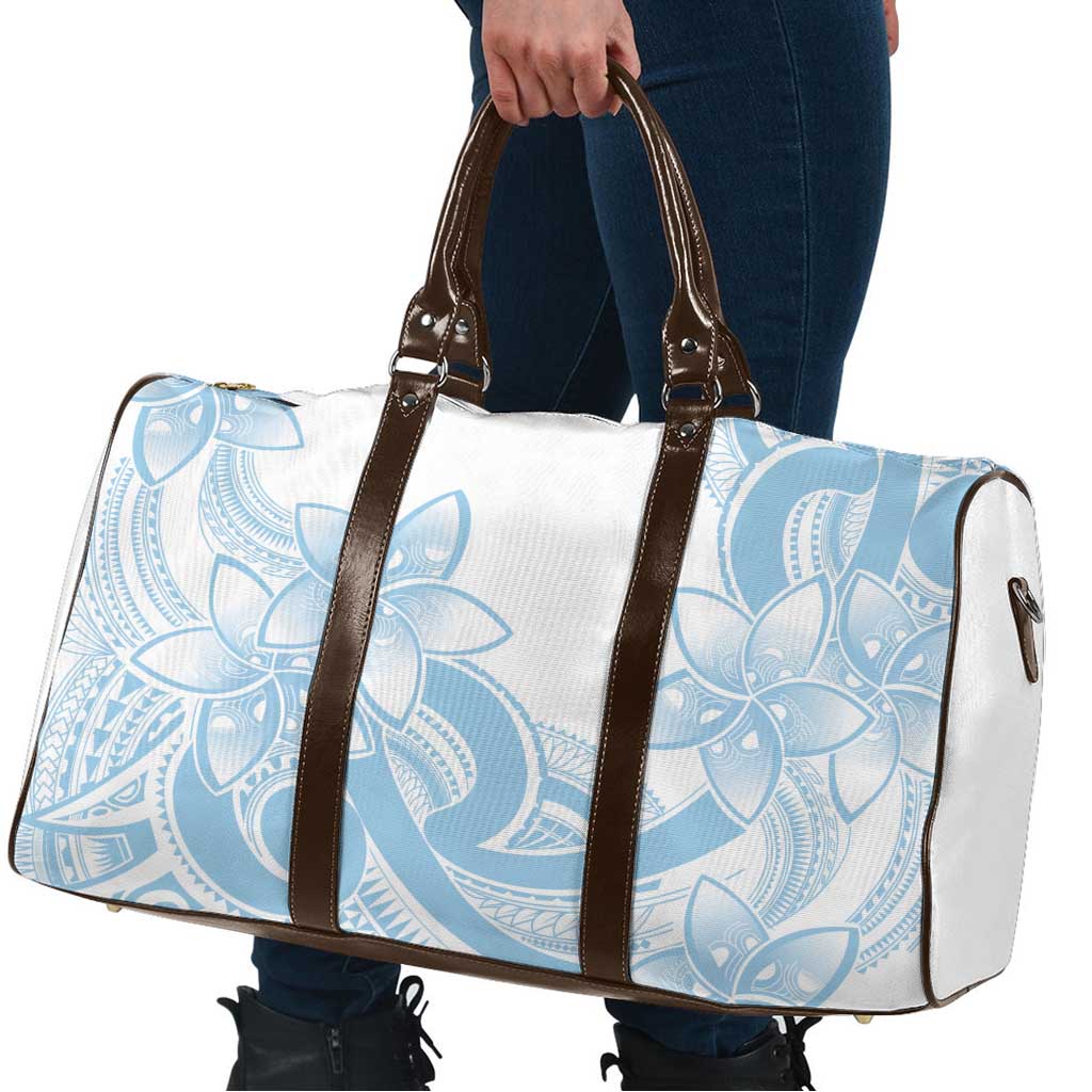 Polynesian Tribal Plumeria Lotu Tamaiti Travel Bag Pastel Sky Blue LT9 - Polynesian Pride