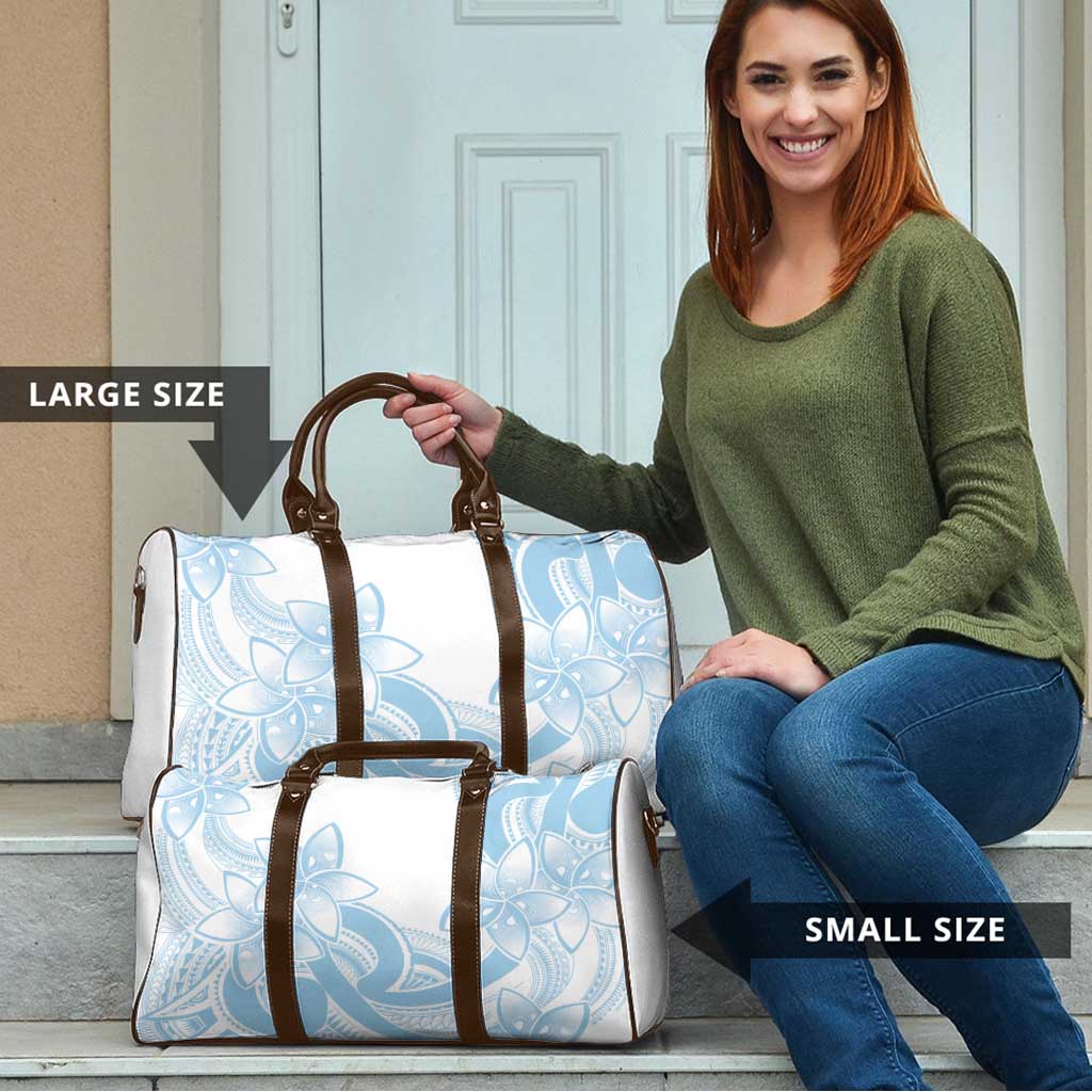 Polynesian Tribal Plumeria Lotu Tamaiti Travel Bag Pastel Sky Blue LT9 - Polynesian Pride