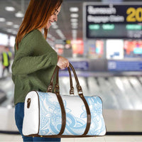 Polynesian Tribal Plumeria Lotu Tamaiti Travel Bag Pastel Sky Blue LT9 - Polynesian Pride