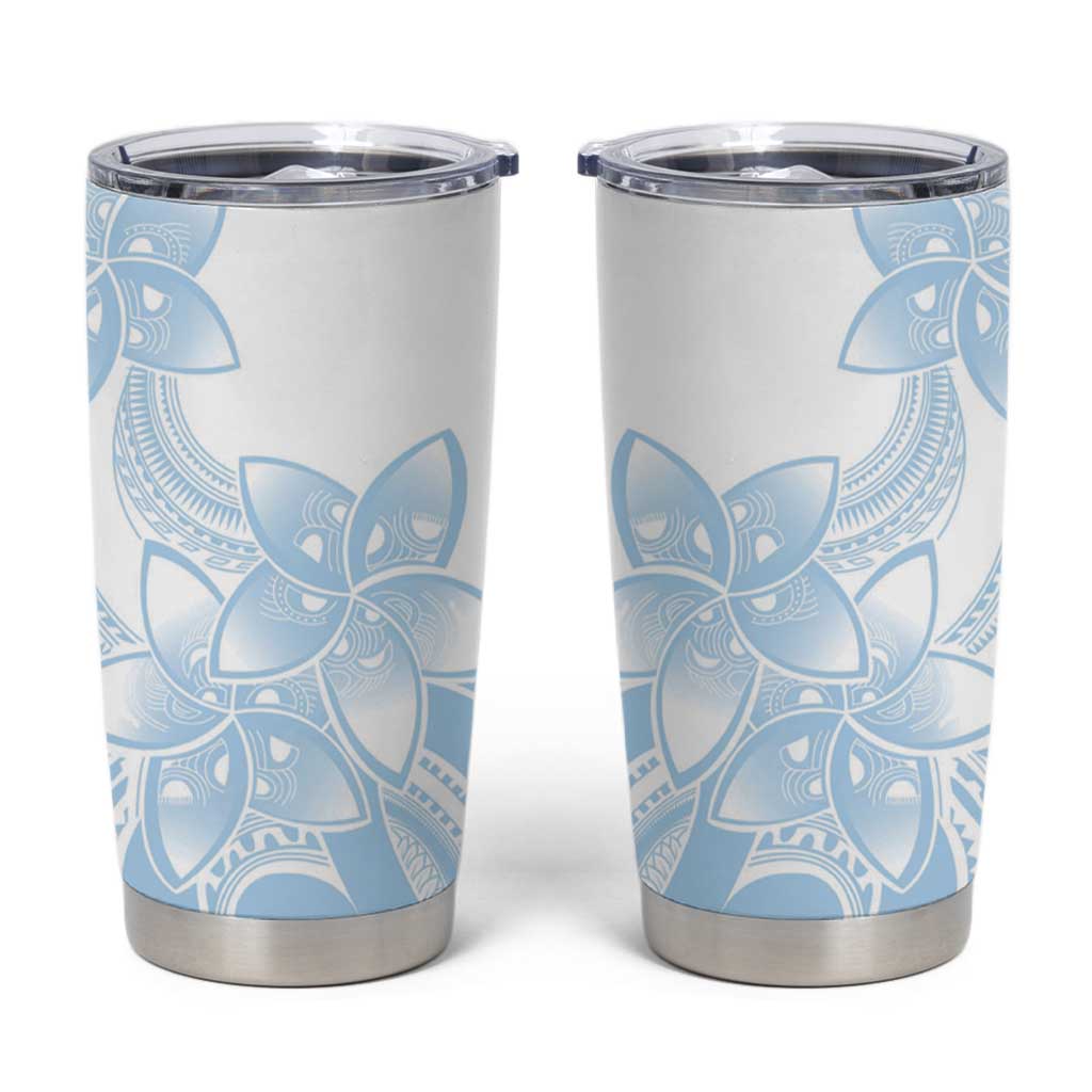 Polynesian Tribal Plumeria Lotu Tamaiti Tumbler Cup Pastel Sky Blue LT9 Blue - Polynesian Pride