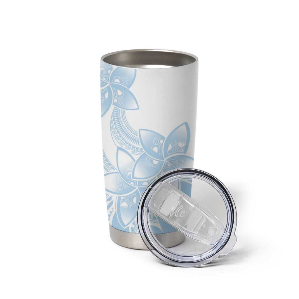 Polynesian Tribal Plumeria Lotu Tamaiti Tumbler Cup Pastel Sky Blue LT9 - Polynesian Pride