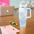 Polynesian Tribal Plumeria Lotu Tamaiti Tumbler With Handle Pastel Sky Blue - Polynesian Pride
