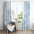 Polynesian Tribal Plumeria Lotu Tamaiti Window Curtain Pastel Sky Blue - Polynesian Pride