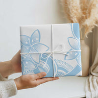 Polynesian Tribal Plumeria Lotu Tamaiti Wrapping Paper Pastel Sky Blue - Polynesian Pride