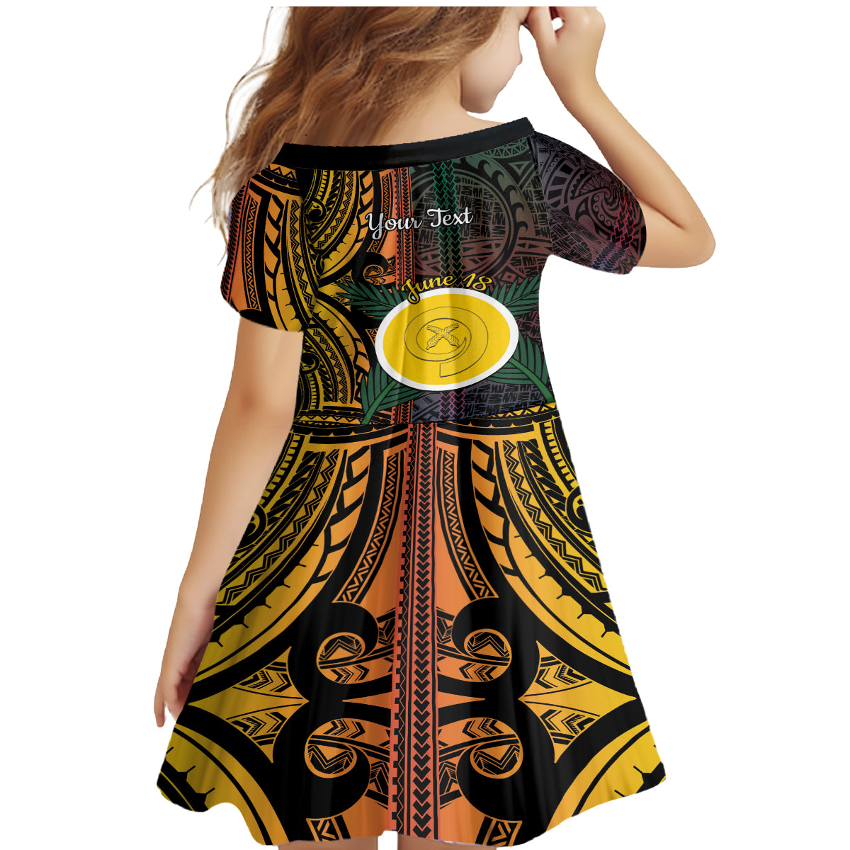 Personalised Shefa Day Family Matching Mermaid Dress and Hawaiian Shirt Happy June 18 Vanuatu Province LT14 - Polynesian Pride
