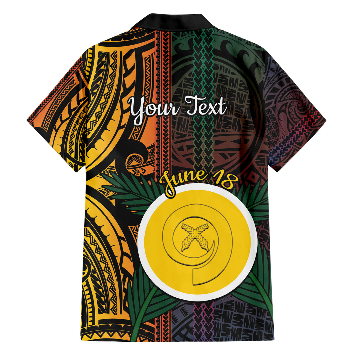 Personalised Shefa Day Family Matching Short Sleeve Bodycon Dress and Hawaiian Shirt Happy June 18 Vanuatu Province LT14 - Polynesian Pride