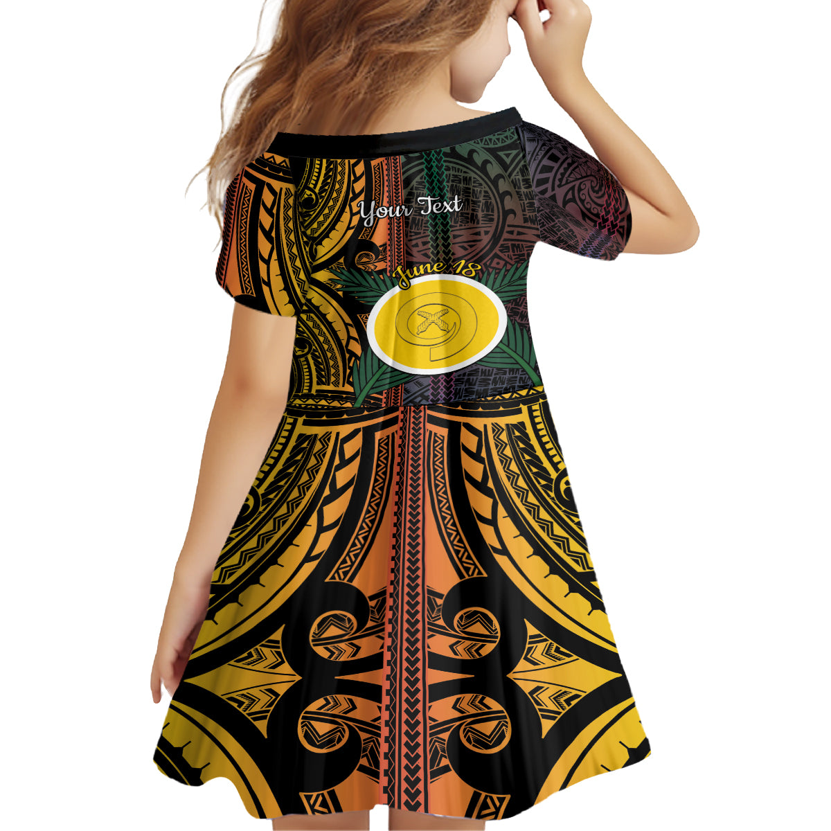 Personalised Shefa Day Family Matching Summer Maxi Dress and Hawaiian Shirt Happy June 18 Vanuatu Province LT14 - Polynesian Pride