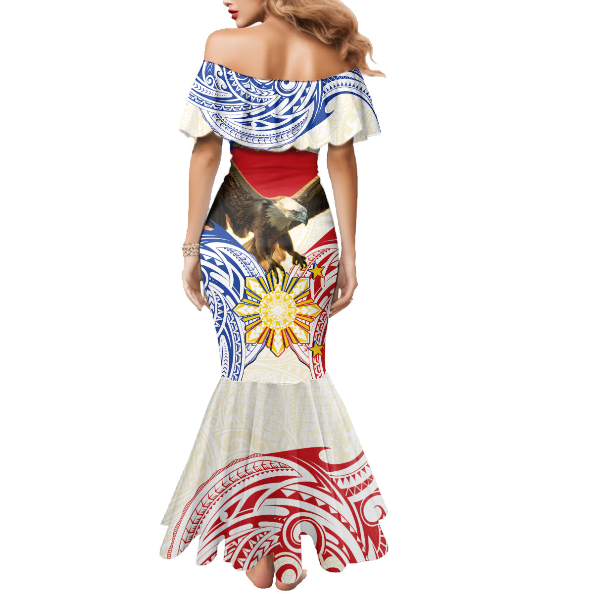 Philippines Independence Day Family Matching Mermaid Dress and Hawaiian Shirt Pilipinas Eagle 126th Anniversary LT14 - Polynesian Pride