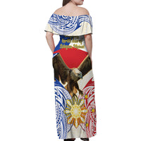 Philippines Independence Day Family Matching Off Shoulder Maxi Dress and Hawaiian Shirt Pilipinas Eagle 126th Anniversary LT14 - Polynesian Pride