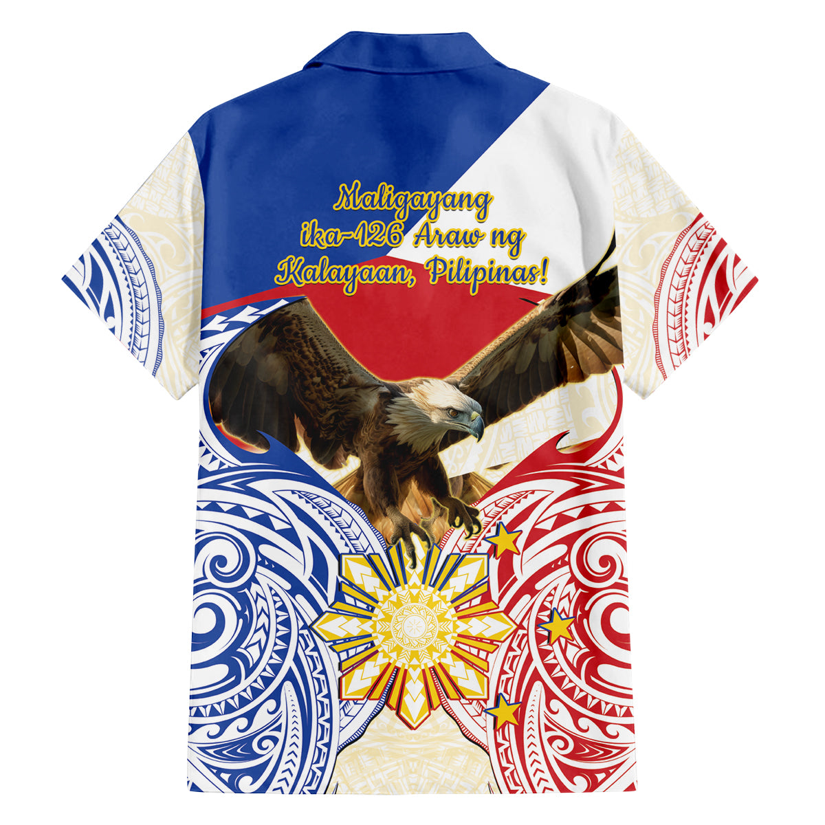 Philippines Independence Day Family Matching Off Shoulder Short Dress and Hawaiian Shirt Pilipinas Eagle 126th Anniversary LT14 - Polynesian Pride