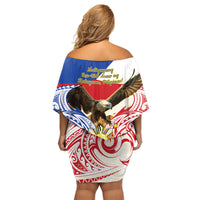 Philippines Independence Day Family Matching Off Shoulder Short Dress and Hawaiian Shirt Pilipinas Eagle 126th Anniversary LT14 - Polynesian Pride