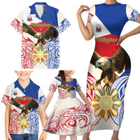 Philippines Independence Day Family Matching Short Sleeve Bodycon Dress and Hawaiian Shirt Pilipinas Eagle 126th Anniversary LT14 - Polynesian Pride