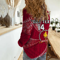 Personalised Tonga Beulah College Women Casual Shirt Tongan Ngatu Pattern LT14 - Polynesian Pride