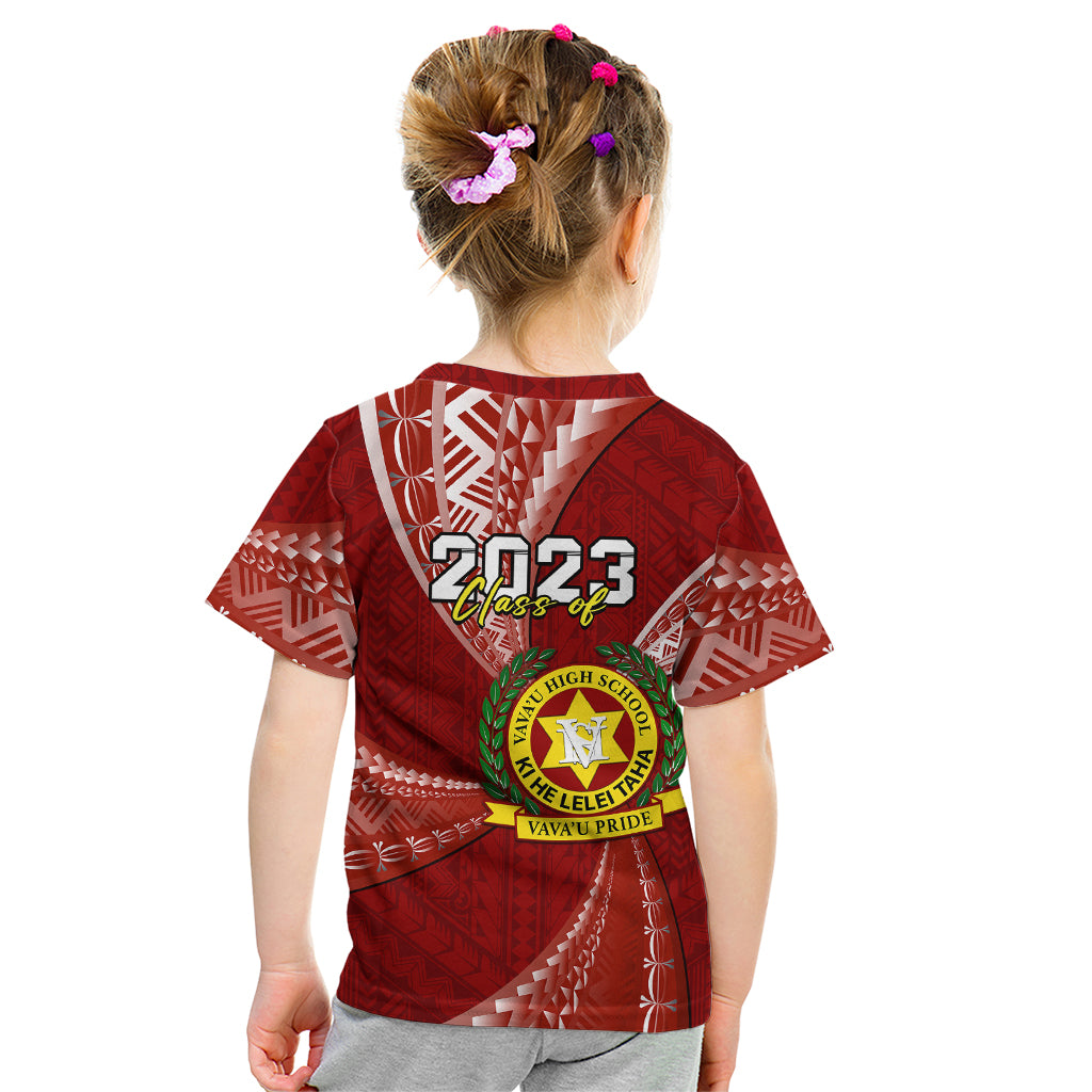 Personalised Tonga Vavau High School Kid T Shirt Class Of Year Tongan Ngatu Pattern LT14 - Polynesian Pride